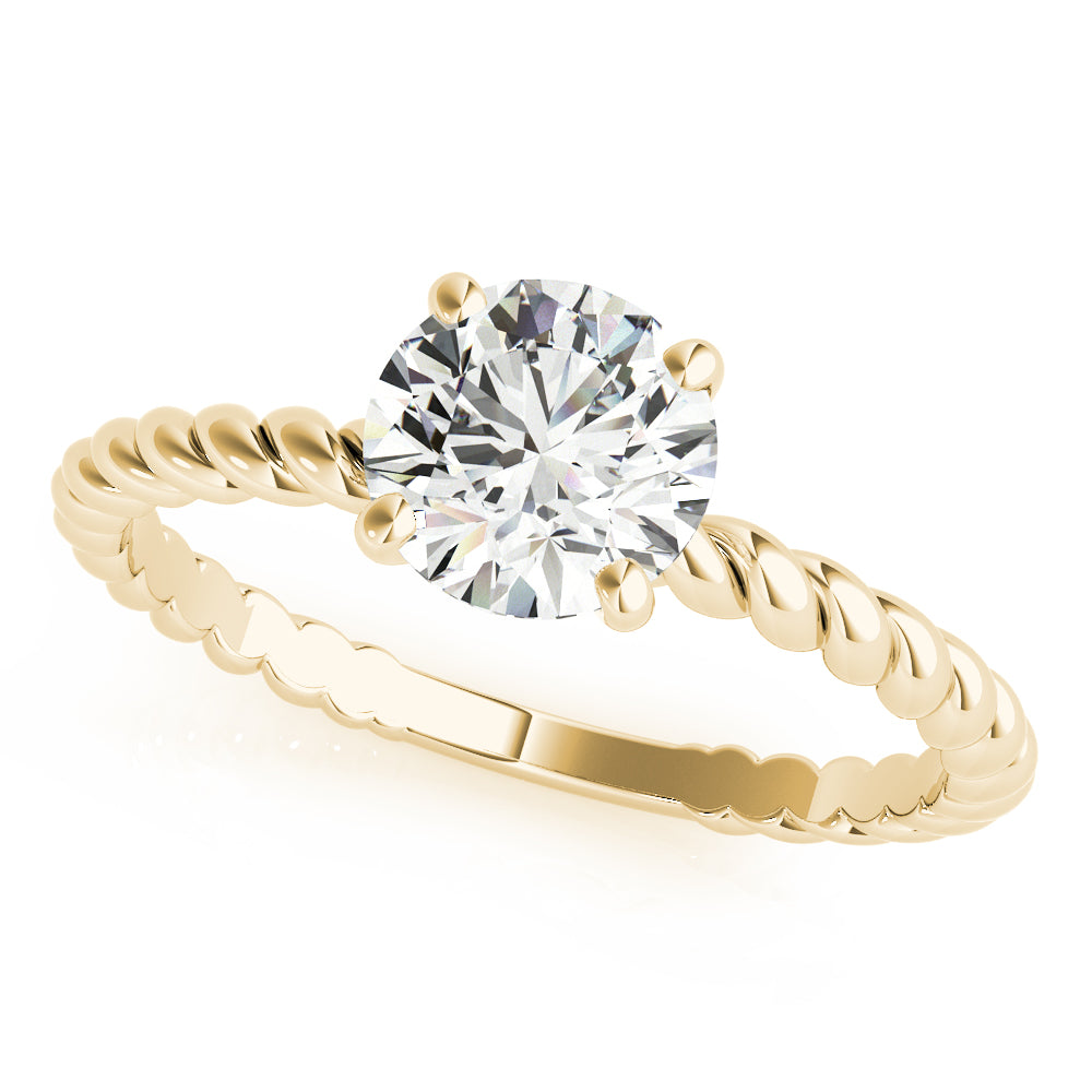 Signature Twisted Shank Center Round Diamond Engagement Ring in 10K/14K gold and platinum with certified lab-grown or natural diamonds