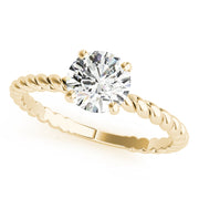 Signature Twisted Shank Center Round Diamond Engagement Ring in 10K/14K gold and platinum with certified lab-grown or natural diamonds