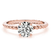 Signature Twisted Shank Center Round Diamond Engagement Ring in 10K/14K gold and platinum with certified lab-grown or natural diamonds