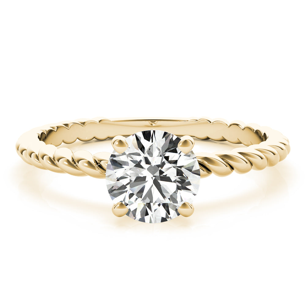 Signature Twisted Shank Center Round Diamond Engagement Ring in 10K/14K gold and platinum with certified lab-grown or natural diamonds