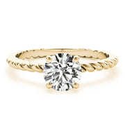 Signature Twisted Shank Center Round Diamond Engagement Ring in 10K/14K gold and platinum with certified lab-grown or natural diamonds