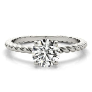 Signature Twisted Shank Center Round Diamond Engagement Ring in 10K/14K gold and platinum with certified lab-grown or natural diamonds