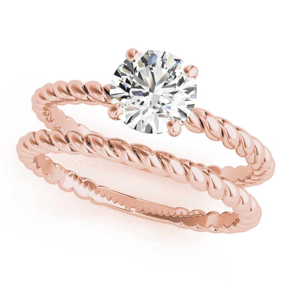 Signature Twisted Shank Center Round Diamond Engagement Ring in 10K/14K gold and platinum with certified lab-grown or natural diamonds