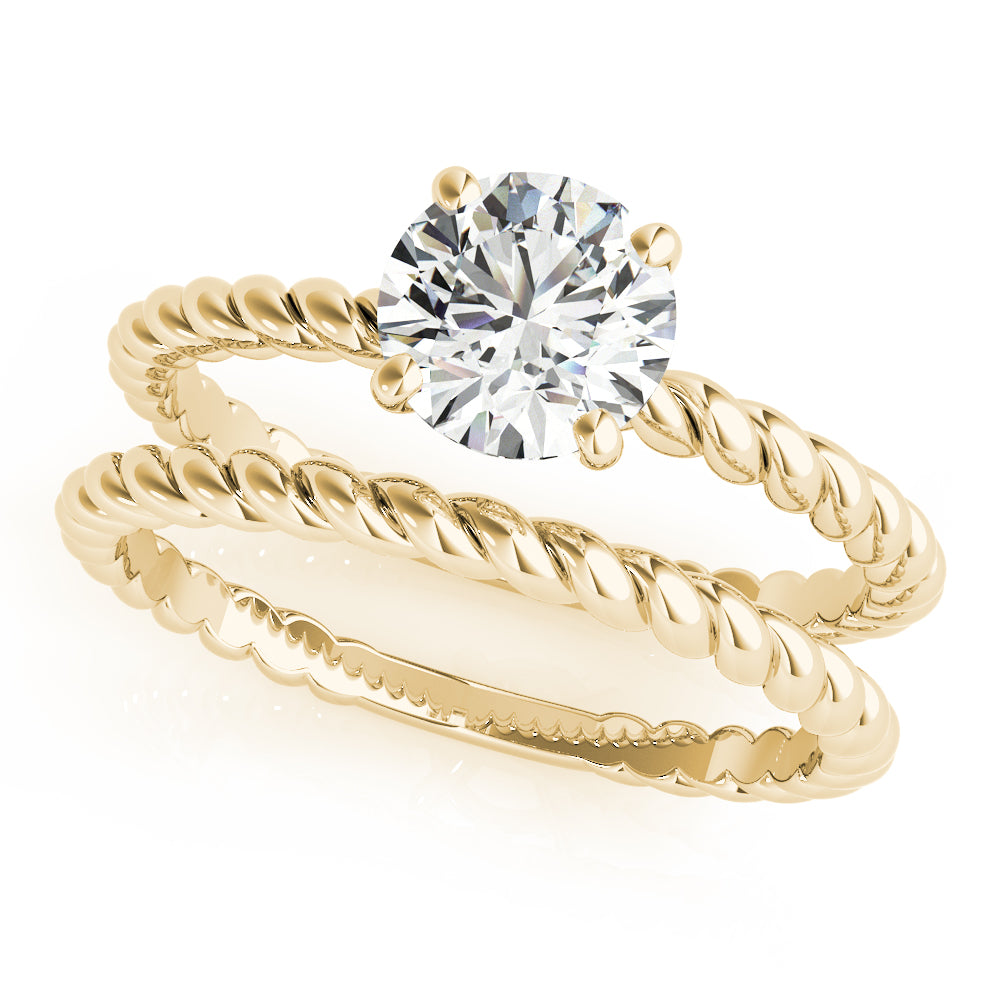 Signature Twisted Shank Center Round Diamond Engagement Ring in 10K/14K gold and platinum with certified lab-grown or natural diamonds