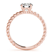 Signature Twisted Shank Center Round Diamond Engagement Ring in 10K/14K gold and platinum with certified lab-grown or natural diamonds