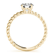 Signature Twisted Shank Center Round Diamond Engagement Ring in 10K/14K gold and platinum with certified lab-grown or natural diamonds