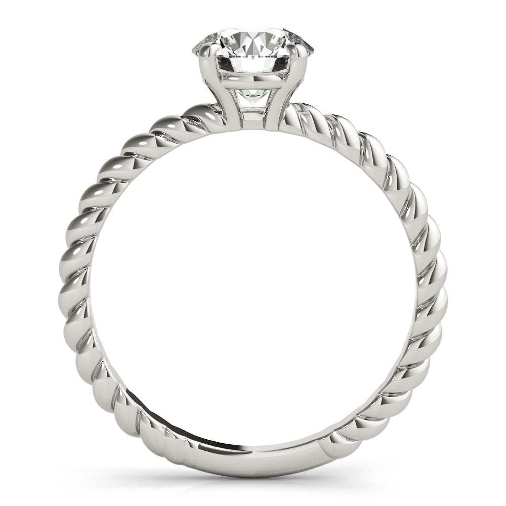 Signature Twisted Shank Center Round Diamond Engagement Ring in 10K/14K gold and platinum with certified lab-grown or natural diamonds