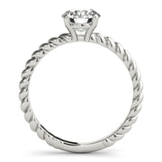 Signature Twisted Shank Center Round Diamond Engagement Ring in 10K/14K gold and platinum with certified lab-grown or natural diamonds