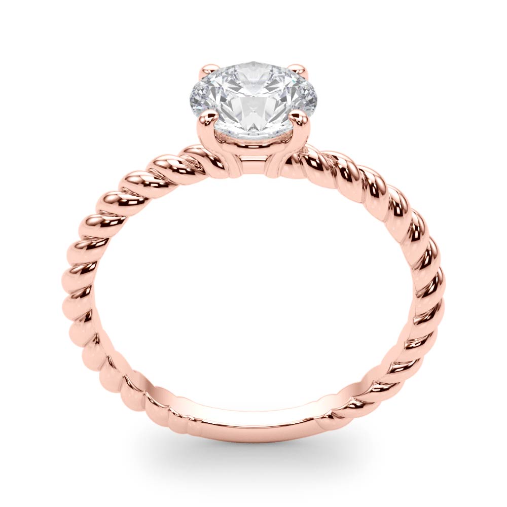 Signature Twisted Shank Center Round Diamond Engagement Ring in 10K/14K gold and platinum with certified lab-grown or natural diamonds