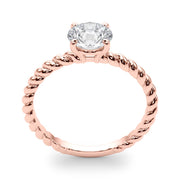 Signature Twisted Shank Center Round Diamond Engagement Ring in 10K/14K gold and platinum with certified lab-grown or natural diamonds