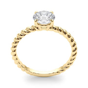 Signature Twisted Shank Center Round Diamond Engagement Ring in 10K/14K gold and platinum with certified lab-grown or natural diamonds