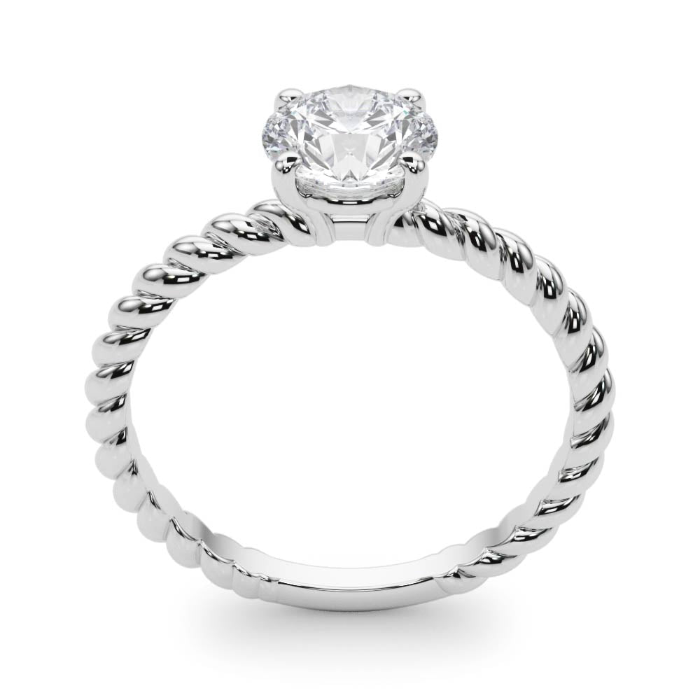 Signature Twisted Shank Center Round Diamond Engagement Ring in 10K/14K gold and platinum with certified lab-grown or natural diamonds