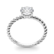 Signature Twisted Shank Center Round Diamond Engagement Ring in 10K/14K gold and platinum with certified lab-grown or natural diamonds