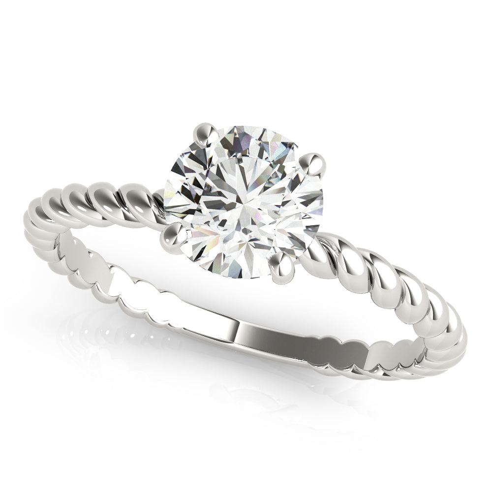 Signature Twisted Shank Center Round Diamond Engagement Ring in 10K/14K gold and platinum with certified lab-grown or natural diamonds