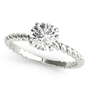 Signature Twisted Shank Center Round Diamond Engagement Ring in 10K/14K gold and platinum with certified lab-grown or natural diamonds