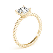 Artisan Twisted Shank Center Princess Diamond Engagement Ring in 10K/14K gold and platinum with certified lab-grown or natural diamonds