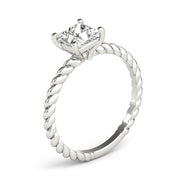 Artisan Twisted Shank Center Princess Diamond Engagement Ring in 10K/14K gold and platinum with certified lab-grown or natural diamonds