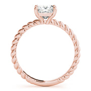 Artisan Twisted Shank Center Princess Diamond Engagement Ring in 10K/14K gold and platinum with certified lab-grown or natural diamonds