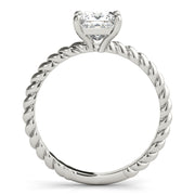 Artisan Twisted Shank Center Princess Diamond Engagement Ring in 10K/14K gold and platinum with certified lab-grown or natural diamonds