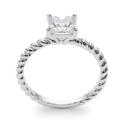 Artisan Twisted Shank Center Princess Diamond Engagement Ring in 10K/14K gold and platinum with certified lab-grown or natural diamonds
