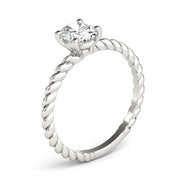 Bespoke Twisted Shank Center Oval Diamond Engagement Ring in 10K/14K gold and platinum with certified lab-grown or natural diamonds