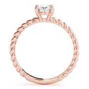 Bespoke Twisted Shank Center Oval Diamond Engagement Ring in 10K/14K gold and platinum with certified lab-grown or natural diamonds