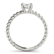 Bespoke Twisted Shank Center Oval Diamond Engagement Ring in 10K/14K gold and platinum with certified lab-grown or natural diamonds