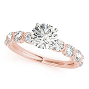 Refined U Prong Round Diamond Engagement Ring in 10K/14K gold and platinum with certified lab-grown or natural diamonds