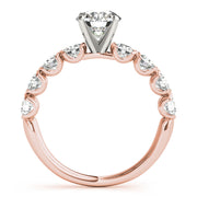 Refined U Prong Round Diamond Engagement Ring in 10K/14K gold and platinum with certified lab-grown or natural diamonds