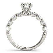 Refined U Prong Round Diamond Engagement Ring in 10K/14K gold and platinum with certified lab-grown or natural diamonds