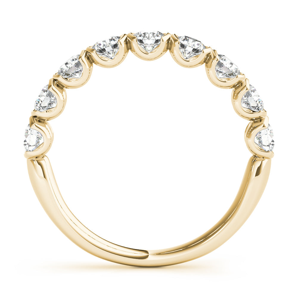 Bar Set Half Eternity Ring in Gold & Platinum