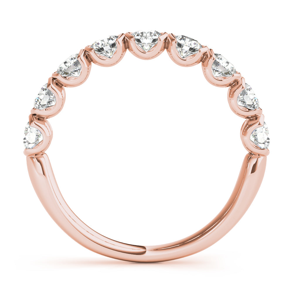 Bar Set Half Eternity Ring in Gold & Platinum
