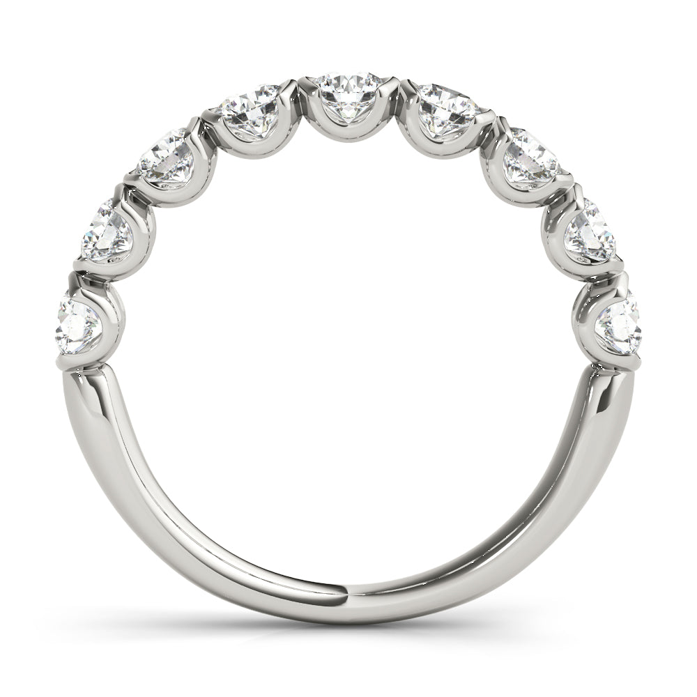 Bar Set Half Eternity Ring in Gold & Platinum