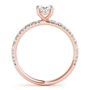 Eternal Single Row For Center Oval Diamond Engagement Ring in 10K/14K gold and platinum with certified lab-grown or natural diamonds