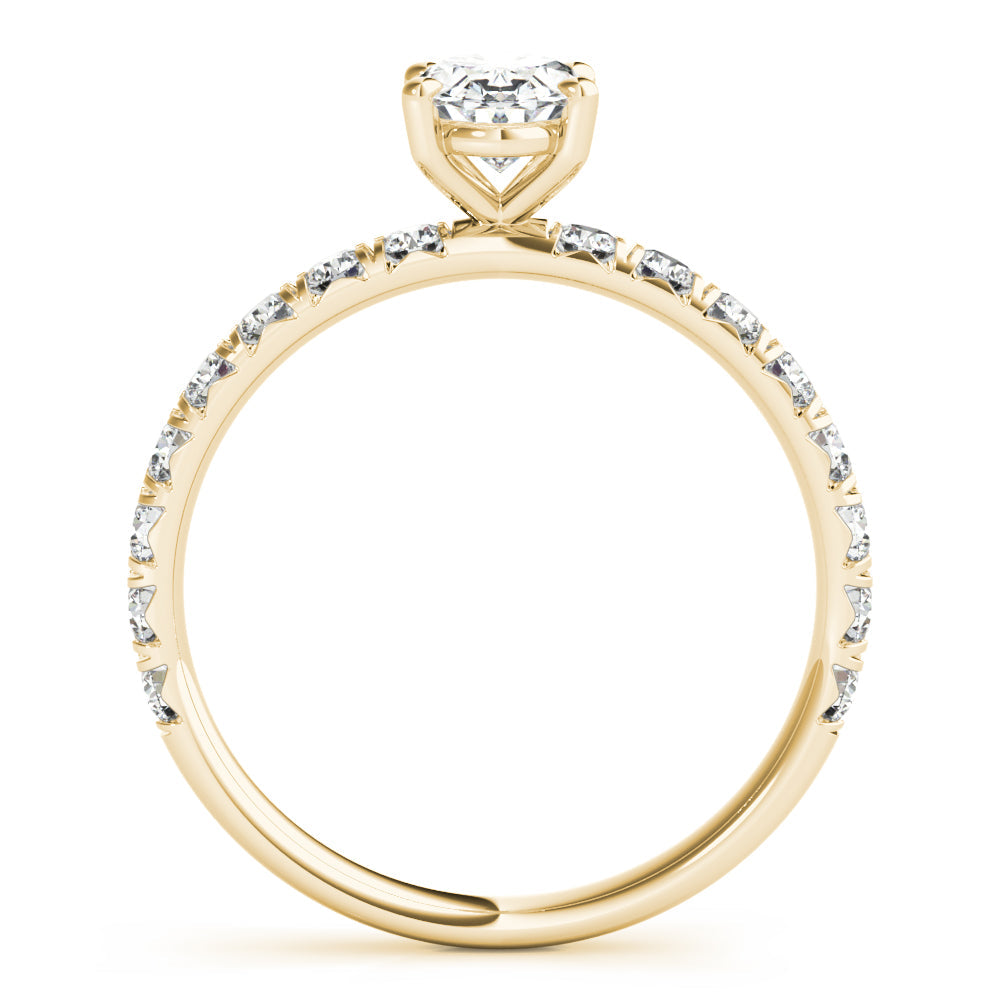 Eternal Single Row For Center Oval Diamond Engagement Ring in 10K/14K gold and platinum with certified lab-grown or natural diamonds