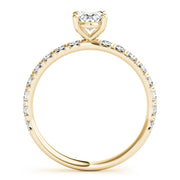 Eternal Single Row For Center Oval Diamond Engagement Ring in 10K/14K gold and platinum with certified lab-grown or natural diamonds