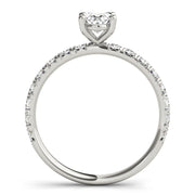 Eternal Single Row For Center Oval Diamond Engagement Ring in 10K/14K gold and platinum with certified lab-grown or natural diamonds
