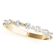 Single Shared Prong , Alternating Size Half Eternity Ring in 10K/14K gold and platinum with certified lab-grown or natural diamonds
