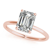 Romantic Cut Center Emerald Diamond Engagement Ring in 10K/14K gold and platinum with certified lab-grown or natural diamonds