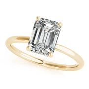 Romantic Cut Center Emerald Diamond Engagement Ring in 10K/14K gold and platinum with certified lab-grown or natural diamonds