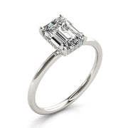 Romantic Cut Center Emerald Diamond Engagement Ring in 10K/14K gold and platinum with certified lab-grown or natural diamonds