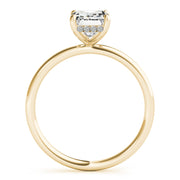 Romantic Cut Center Emerald Diamond Engagement Ring in 10K/14K gold and platinum with certified lab-grown or natural diamonds