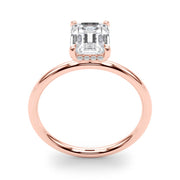 Romantic Cut Center Emerald Diamond Engagement Ring in 10K/14K gold and platinum with certified lab-grown or natural diamonds