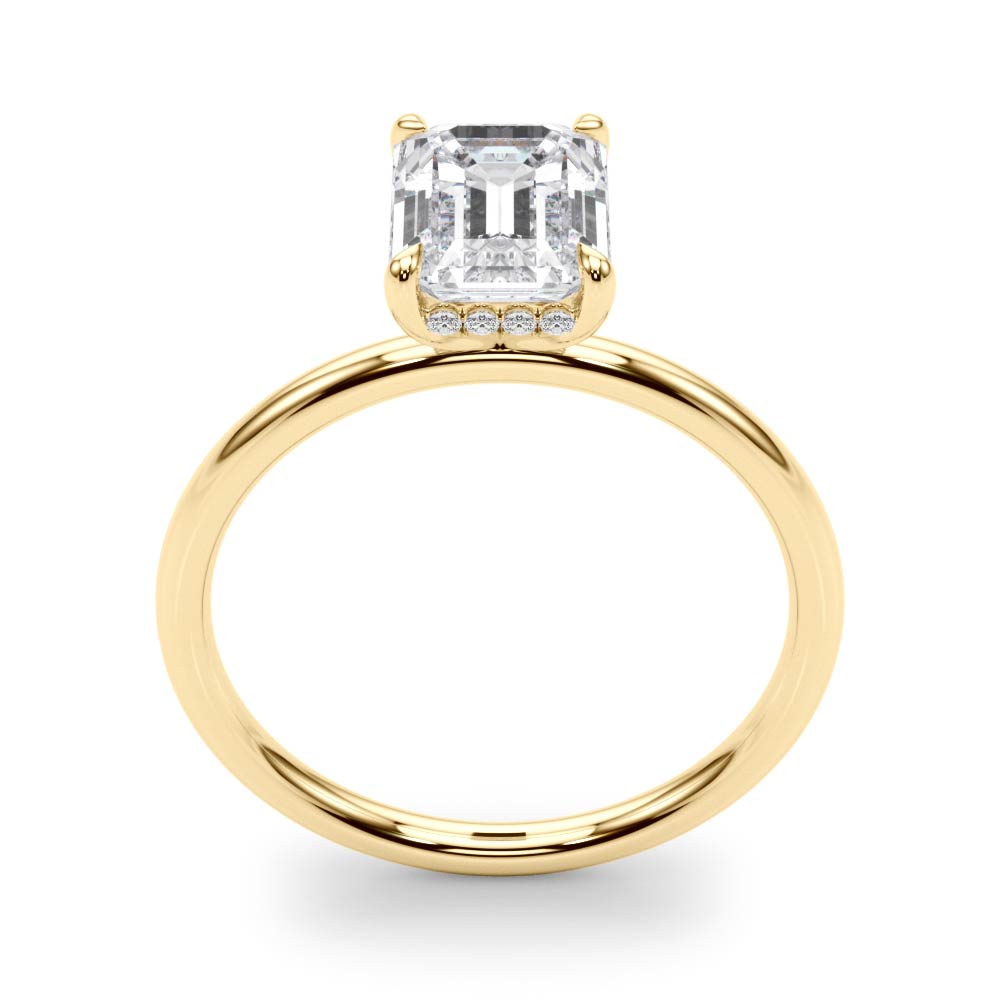 Romantic Cut Center Emerald Diamond Engagement Ring in 10K/14K gold and platinum with certified lab-grown or natural diamonds