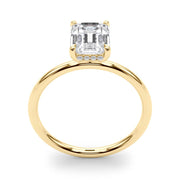 Romantic Cut Center Emerald Diamond Engagement Ring in 10K/14K gold and platinum with certified lab-grown or natural diamonds