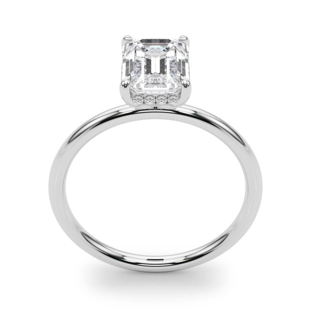 Romantic Cut Center Emerald Diamond Engagement Ring in 10K/14K gold and platinum with certified lab-grown or natural diamonds