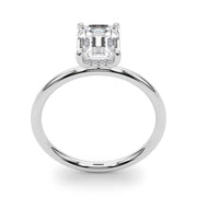 Romantic Cut Center Emerald Diamond Engagement Ring in 10K/14K gold and platinum with certified lab-grown or natural diamonds