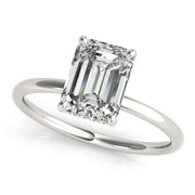 Romantic Cut Center Emerald Diamond Engagement Ring in 10K/14K gold and platinum with certified lab-grown or natural diamonds