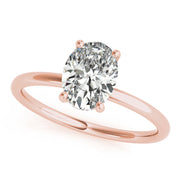 Statement Center Oval Diamond Engagement Ring in 10K/14K gold and platinum with certified lab-grown or natural diamonds
