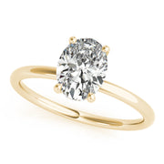 Statement Center Oval Diamond Engagement Ring in 10K/14K gold and platinum with certified lab-grown or natural diamonds